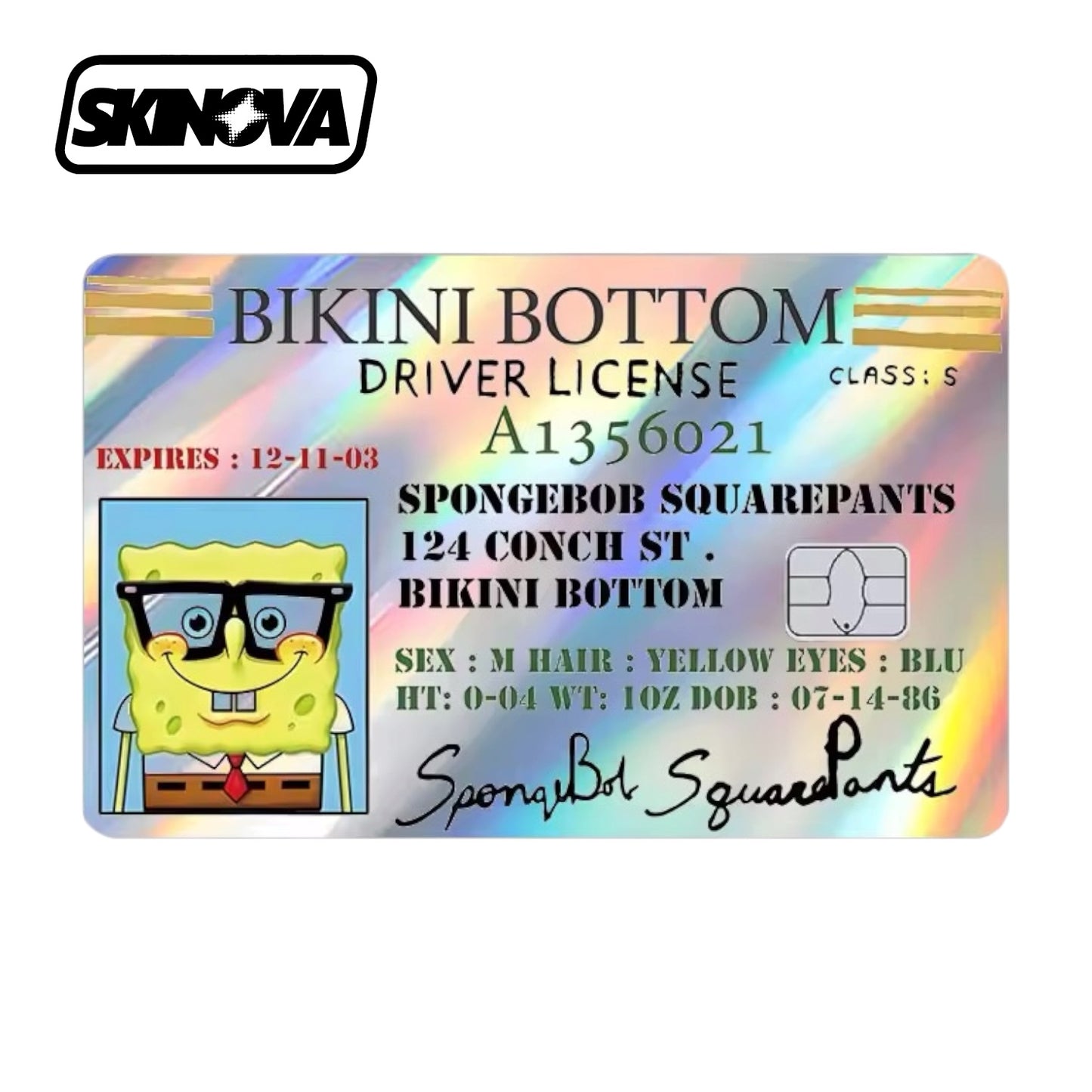 “SpongeBob With Glasses” Premium Card Skin