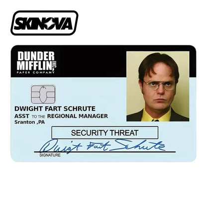 “”Dwight Schrute Security Threat” Premium Card Skin