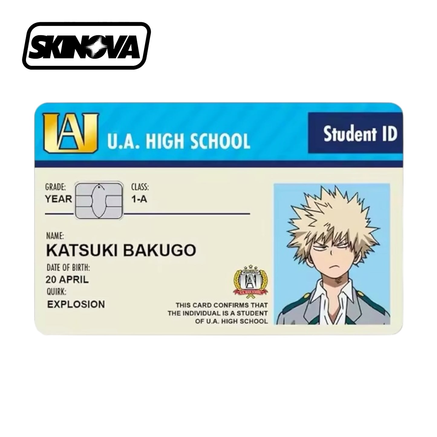 “Katsuki Bakugo Student ID” Premium Card Skin
