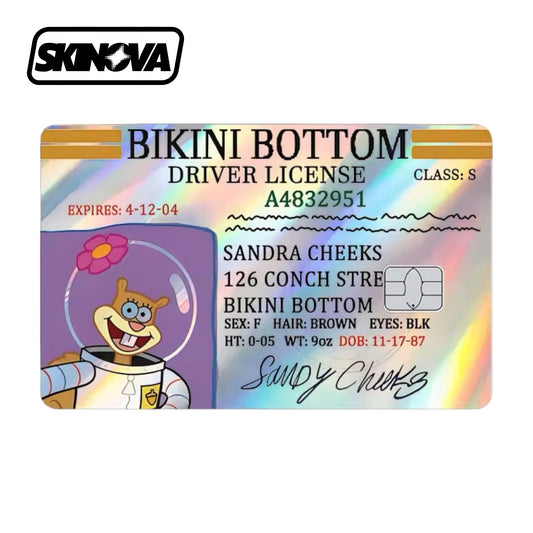 “Sandy Cheeks Drivers License” Premium Card Skin
